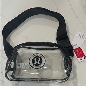 Lululemon Transparent Black Stadium Bag, Perfect for events 8x5x3, new